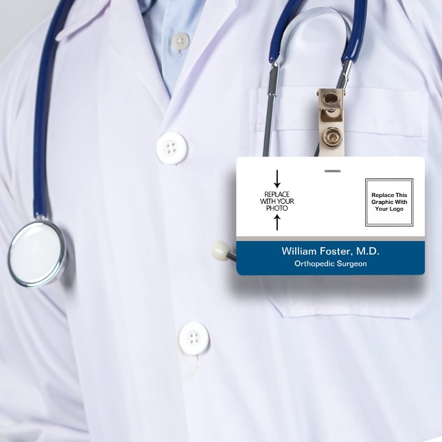 Badge Conception Médicale du logo photo du médecin (Créateur téléchargé)