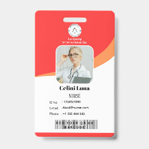 Badge Conception Moderne avec Intégration de Code-barres