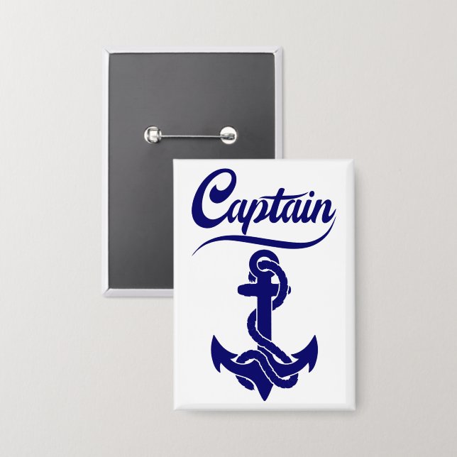 Badge Conception nautique d'ancre de voilier capitaine (Recto/Verso)