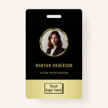 Conception noir et or, logo ou photo dans un cercl