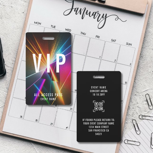Badge Concert VIP personnalisé - All Access Pass QR Code (Créateur téléchargé)