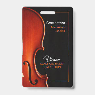 Badge Concours de Musique Classique Nom Personnalisé Bad