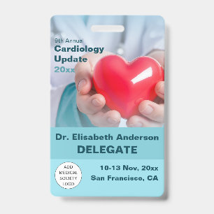 Badge Conférence médicale de cardiologie cardiothoraciqu