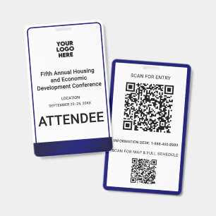Badge Conférence Participant Entreprise Commerciale QR L