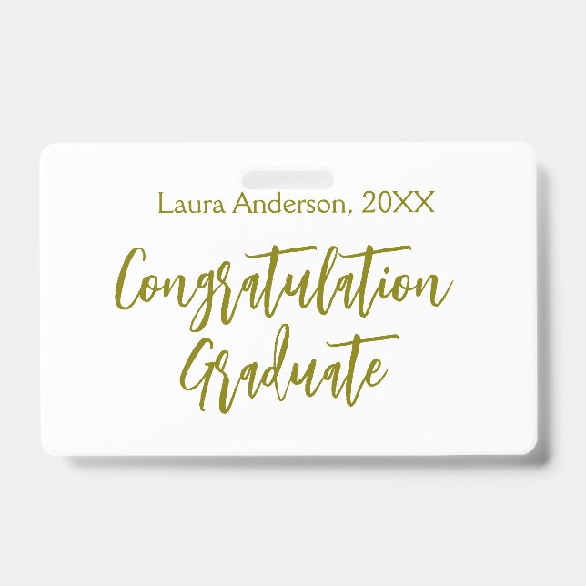 Badge Congratulations graduate golden name class 20XX si (Face)