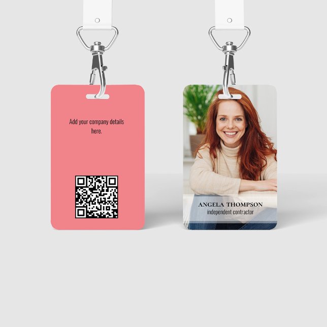 Badge Connectez-vous avec moi | Code QR Simple Photo Mod (Simple photo badges with a full bleed photo template. )