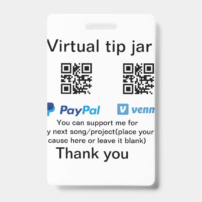 Badge Conseil virtuel jar q r code argent don PayPal ven (Avant)