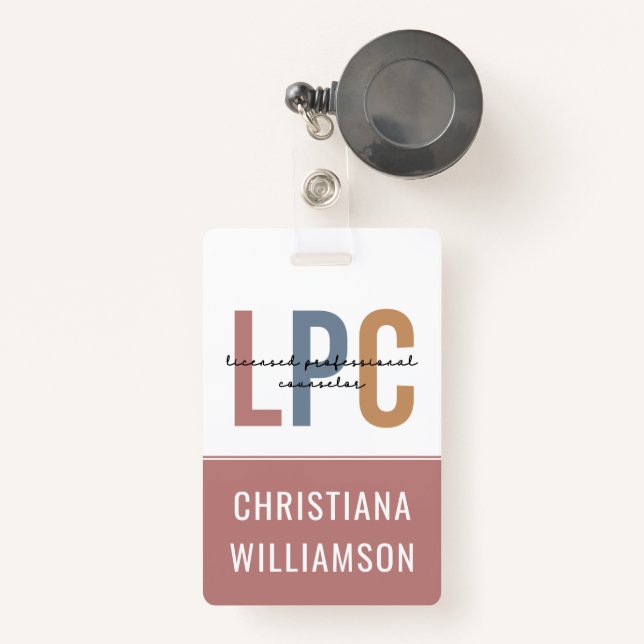 Badge Conseiller professionnel autorisé LPC personnalisé (Front with Retractable)
