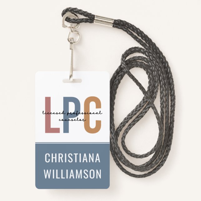 Badge Conseiller professionnel autorisé LPC personnalisé (Devant avec lanière)
