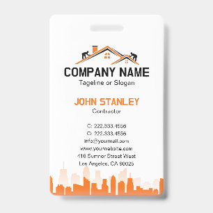 Badge Construction d'une maison dans le paysage urbain d