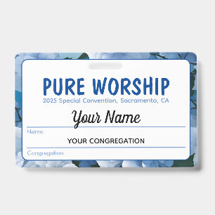 Badge Convention spéciale Pure Worship 2025 Nom JW