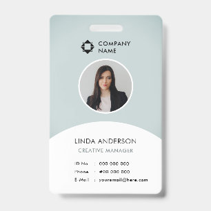 Badge Cool du logo de la compagnie Blue White Employee P