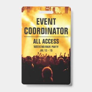 Badge Coordonnateur d'événements personnalisés Pass de c