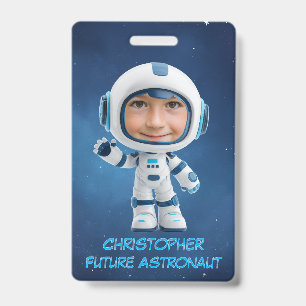 Badge Coordonnées d'urgence pour enfants astronautes per