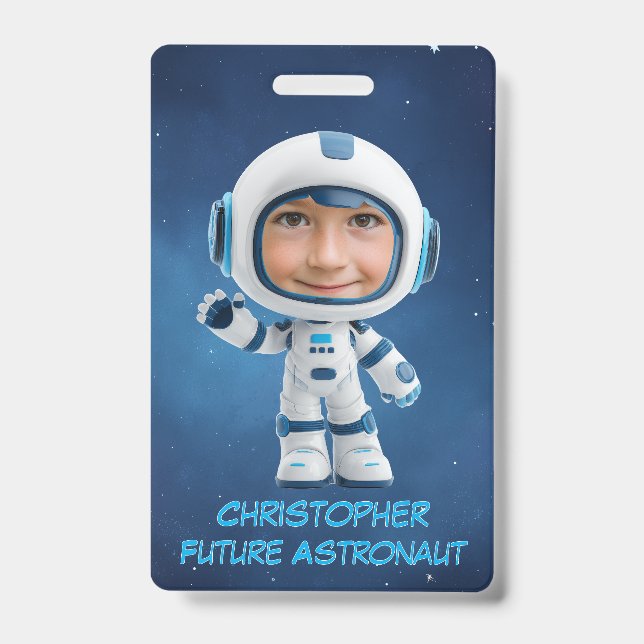 Badge Coordonnées d'urgence pour enfants astronautes per (Avant)