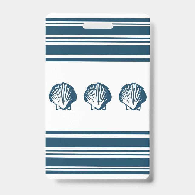 Badge Coquillages et rayures (Avant)