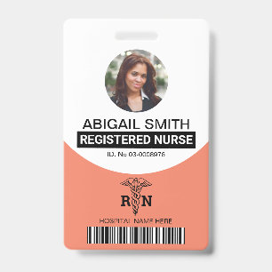 Badge Coral Infirmière autorisée caduceus modèle photo