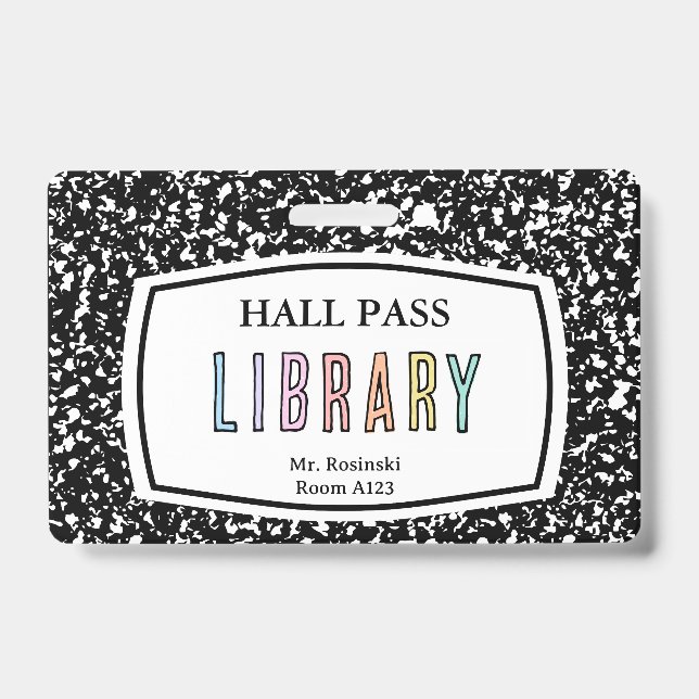Badge cordon de passeport de bibliothèque de cahier de c (Avant)
