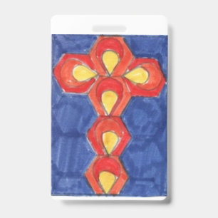 Badge Cordon vertical Motif croisé