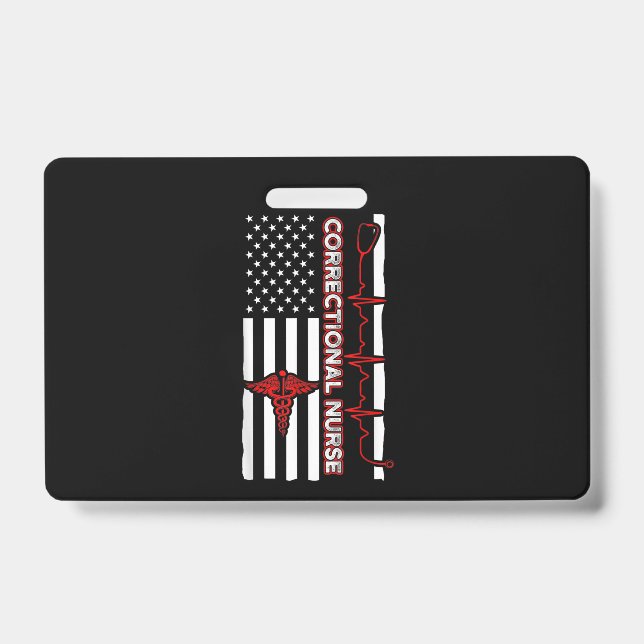 Badge Correctional Nurse USA Flag Nursing RN (Face)