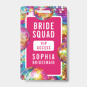 Badge Cortège de Mariée VIP Boule à Facettes Photo Enter
