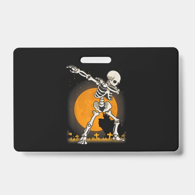 Badge Costume de squelette d'Halloween Dabbing (Avant)