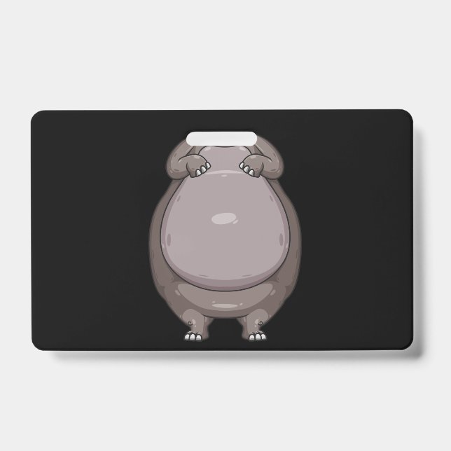 Badge Costume d'Halloween d'Hippopotame Sans Tête Cool D (Avant)