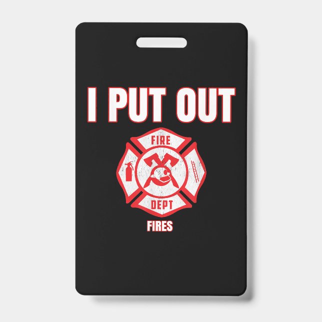 Badge Costume d'Halloween Funny pompier J'ai mis le feu (Avant)