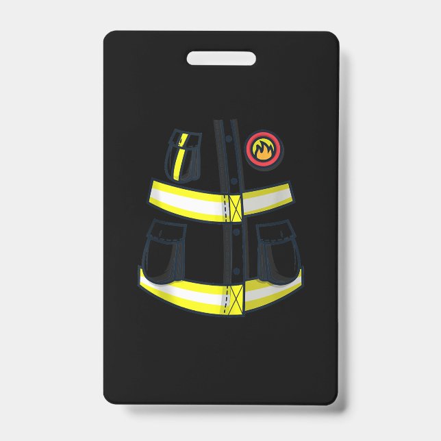 Badge Costume pompier Halloween (Avant)