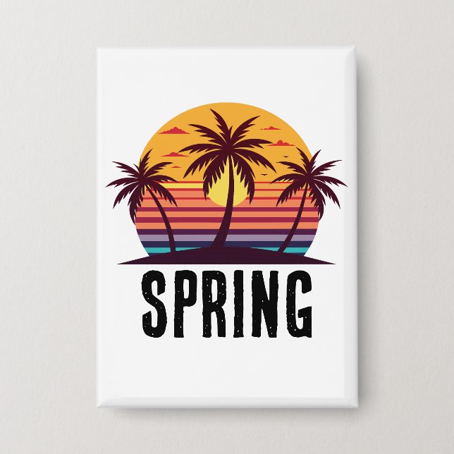 Badge Coucher de soleil avec palmiers Vector (Recto)