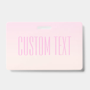 Badge Coucher de soleil ombré rose à pêche avec texte pe