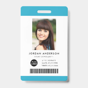 Badge Couleur modifiable Ajouter un logo Code-barres Pho