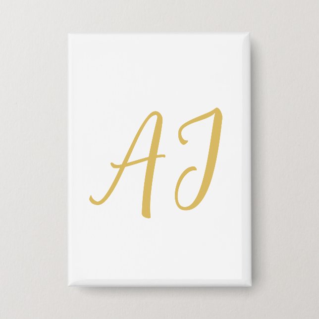 Badge Couleur Or Monogramme Initiale Classique Professio (Recto)