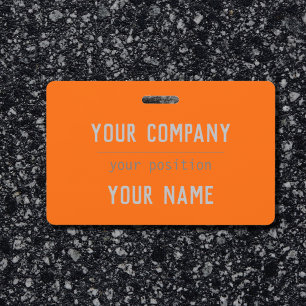 Badge Couleur orange néon - lettrage gras