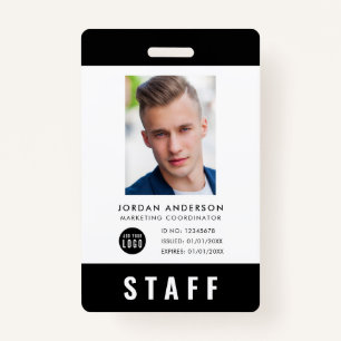 Badge Couleur personnalisée Ajouter le logo Photo STAFF 