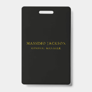 Badge Couleurs Or Noir Professionnel Tendance Minimalist