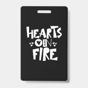 Badge Couple Art Cœurs En Feu