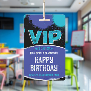 Badge Cours d'enseignant personnalisé VIP Anniversaire