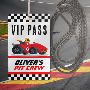 Badge Course Voiture Anniversaire Fête VIP Pit Crew Pass