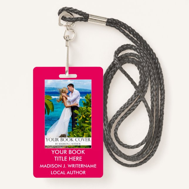 Badge Couverture de livre de l'auteur de l'auteur - Coul (Devant avec lanière)