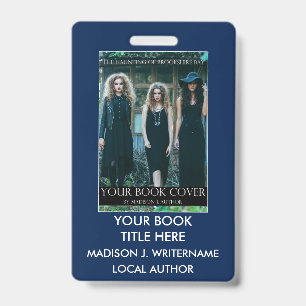 Badge Couverture de livre d'écrivain auteur - Bleu ou ch