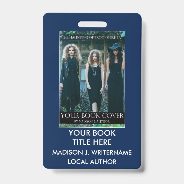 Badge Couverture de livre d'écrivain auteur - Bleu ou ch (Avant)