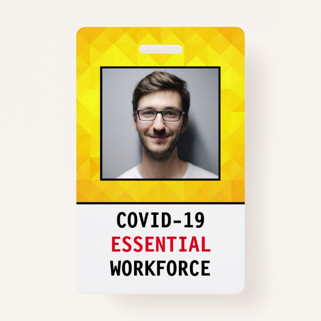 Badge COVID-19 Novel Coronavirus Insigne essentiel du tr (Devant)