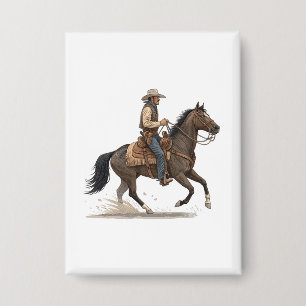 Badge Cow-boy à cheval