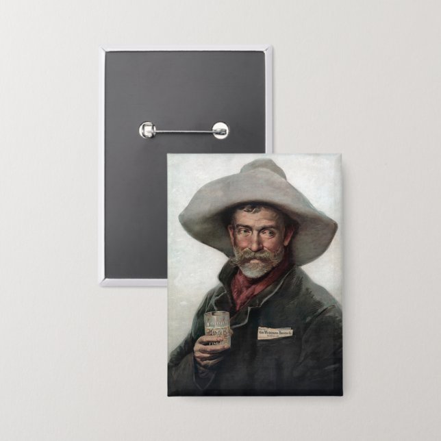 Badge Cowboy espagnol Ranchero dans le Vieux-Ouest Saloo (Recto/Verso)