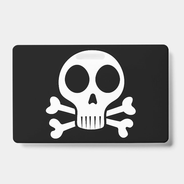 Badge Crâne éffrayant sur un arrière - plan noir (Avant)
