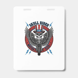 Badge Crâne Patriotique Moto Aigle Vintage