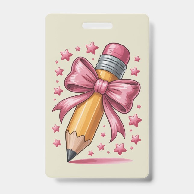 Badge Crayon Coquette Arc Prof Appreciation École (Avant)