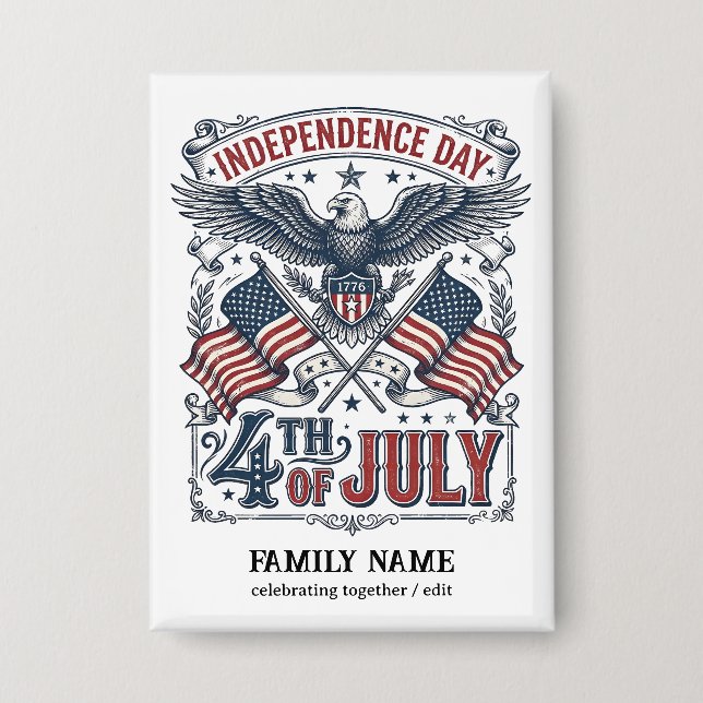 Badge Create Your Own American Independence Day Sketched (Recto)