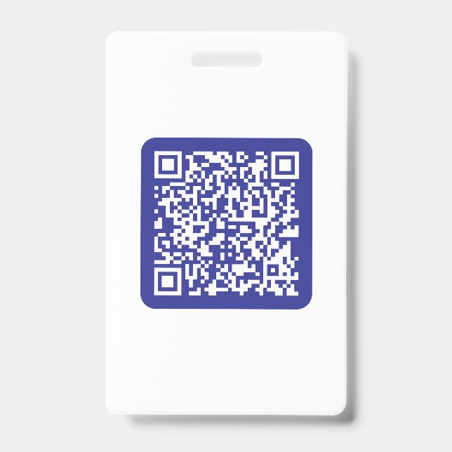 Badge Créer un code QR scannable | Bleu foncé modifiable (Avant)